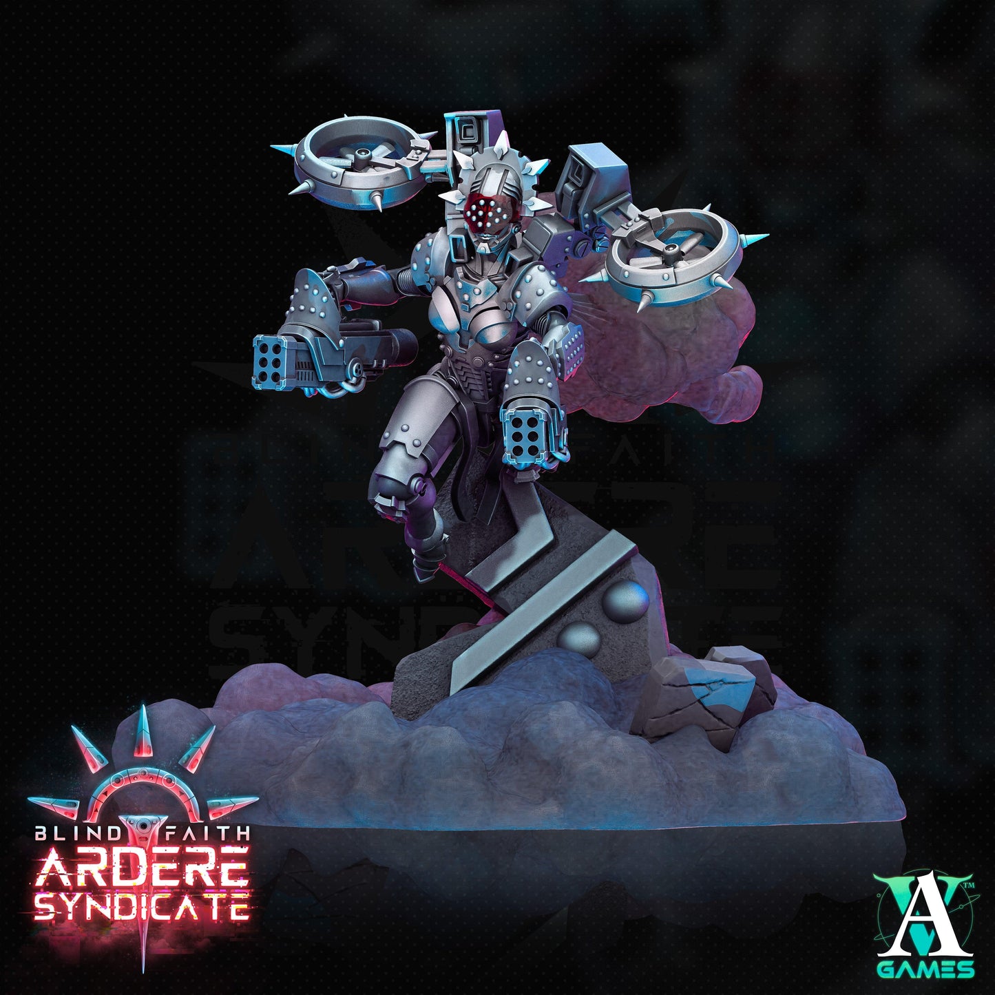 3D Printed Archvillain Games Valkyries Scenic Base Set Arderite Valkyries Blind Faith - Ardere Syndicate 28 32mm D&D - 3D Printing Boss 
