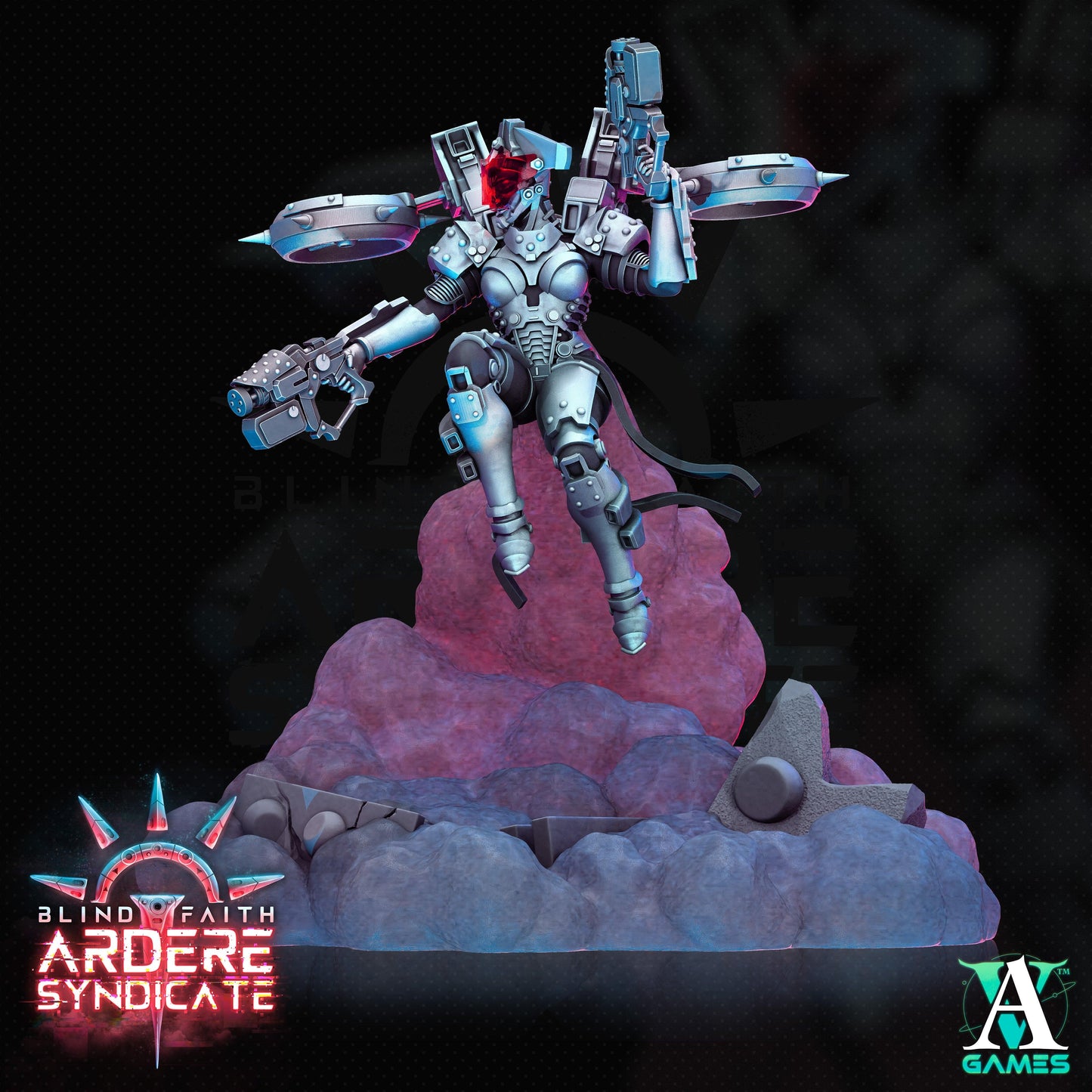 3D Printed Archvillain Games Valkyries Scenic Base Set Arderite Valkyries Blind Faith - Ardere Syndicate 28 32mm D&D - 3D Printing Boss 