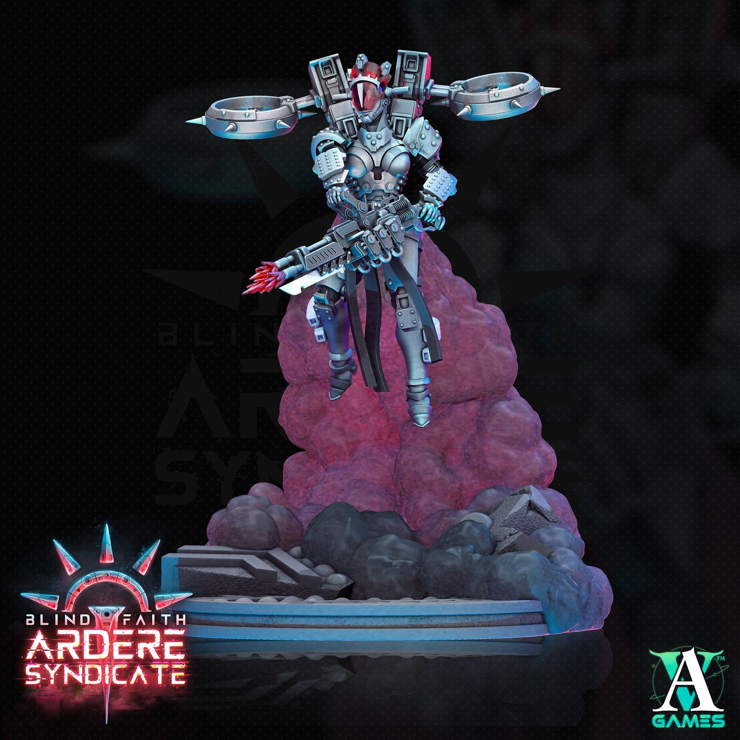 3D Printed Archvillain Games Valkyries Scenic Base Set Arderite Valkyries Blind Faith - Ardere Syndicate 28 32mm D&D - 3D Printing Boss 