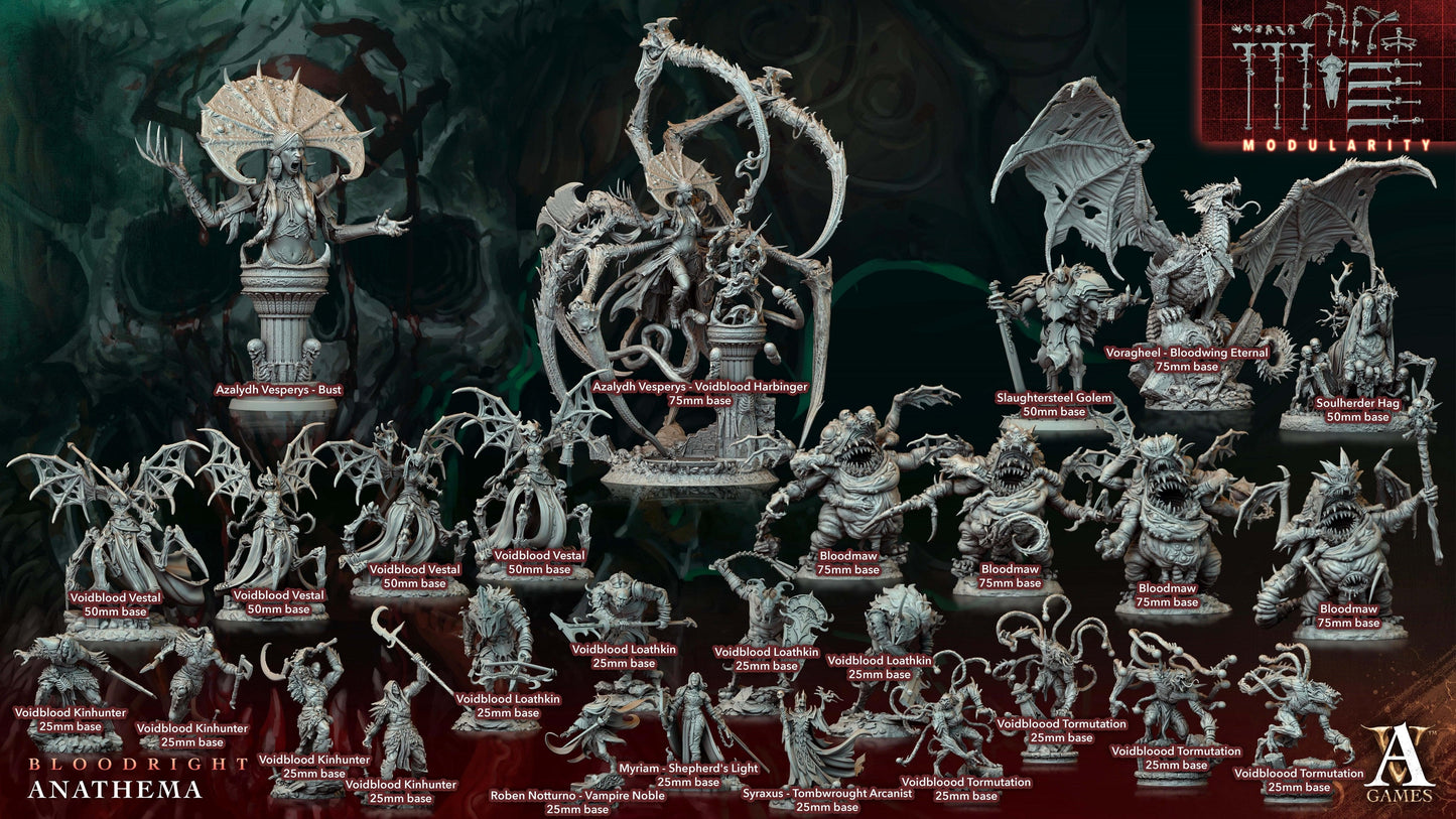 3D Printed Archvillain Games Voidblood Vestal Bloodright - Anathema 28 32mm D&D - 3D Printing Boss 