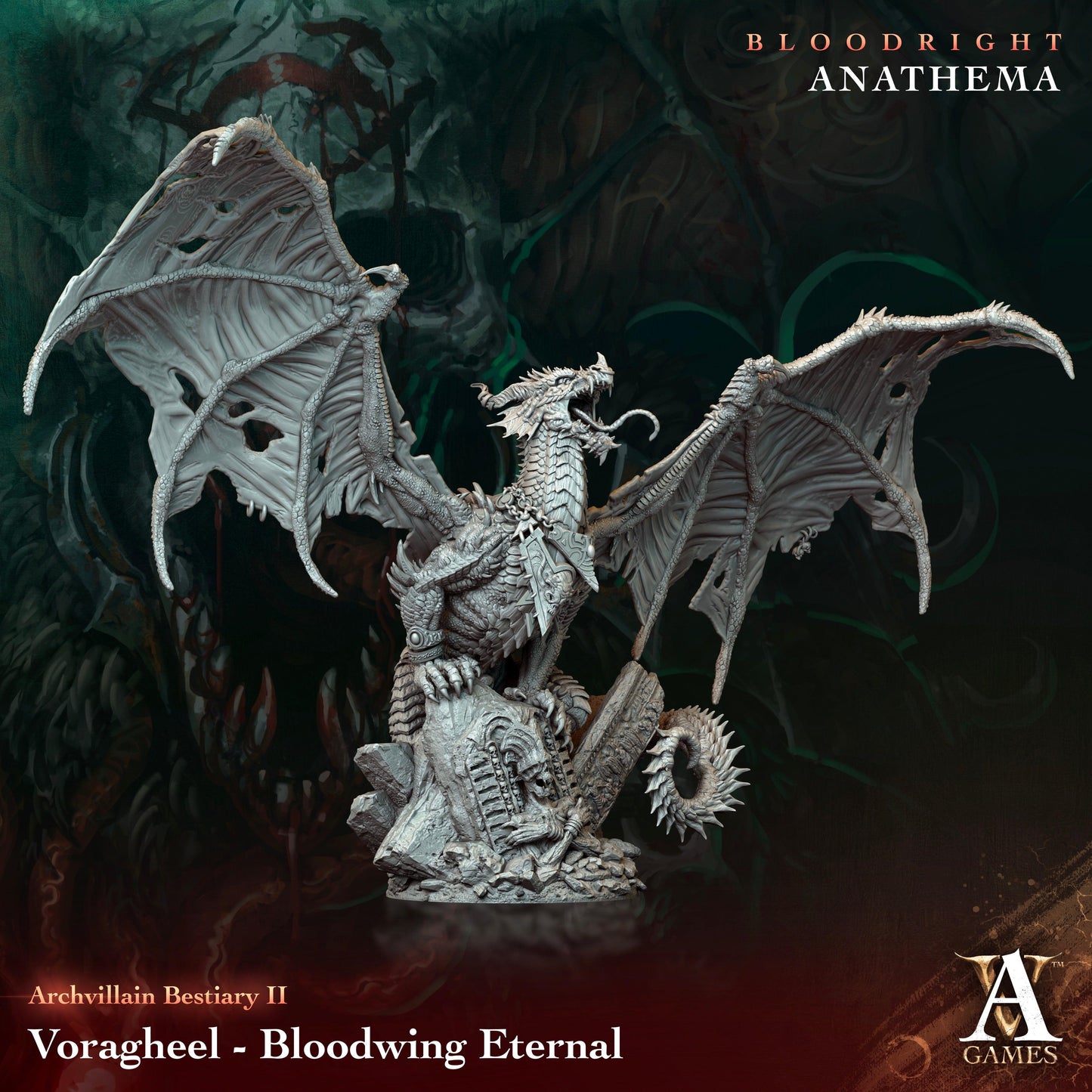 3D Printed Archvillain Games Voragheel - Bloodwing Eternal Archvillain Bestiary Vol. II 28 32mm D&D - 3D Printing Boss 