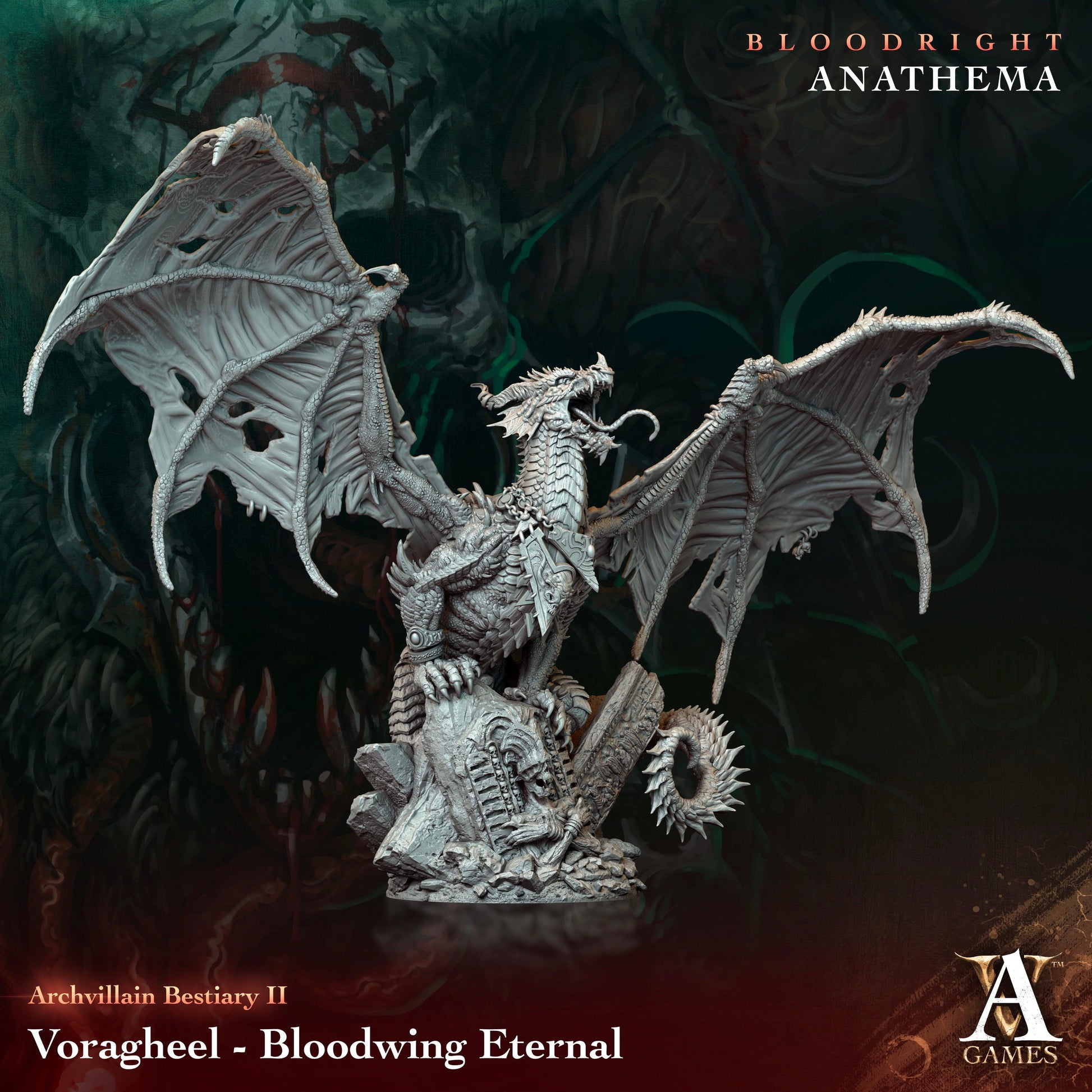 3D Printed Archvillain Games Voragheel - Bloodwing Eternal Archvillain Bestiary Vol. II 28 32mm D&D - 3D Printing Boss 