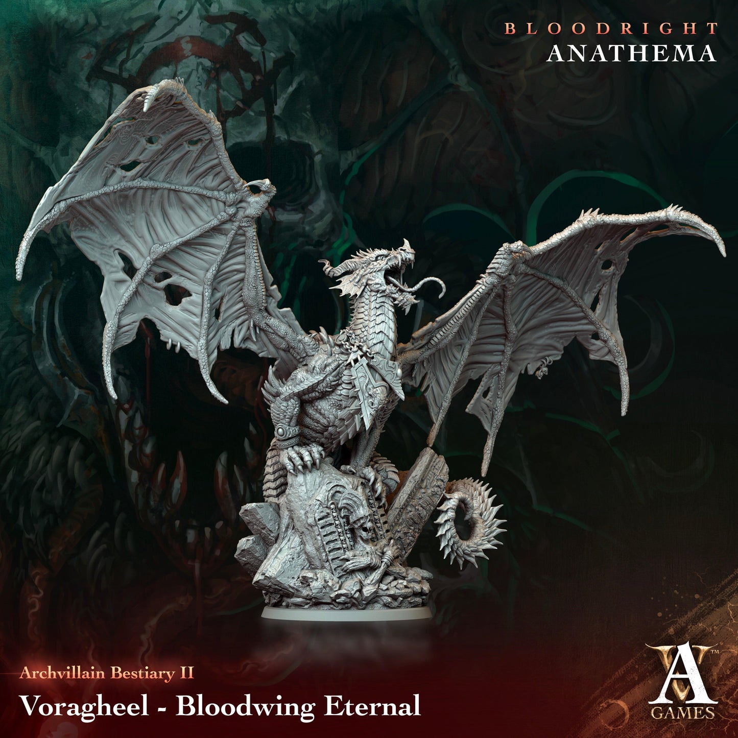 3D Printed Archvillain Games Voragheel - Bloodwing Eternal Archvillain Bestiary Vol. II 28 32mm D&D - 3D Printing Boss 