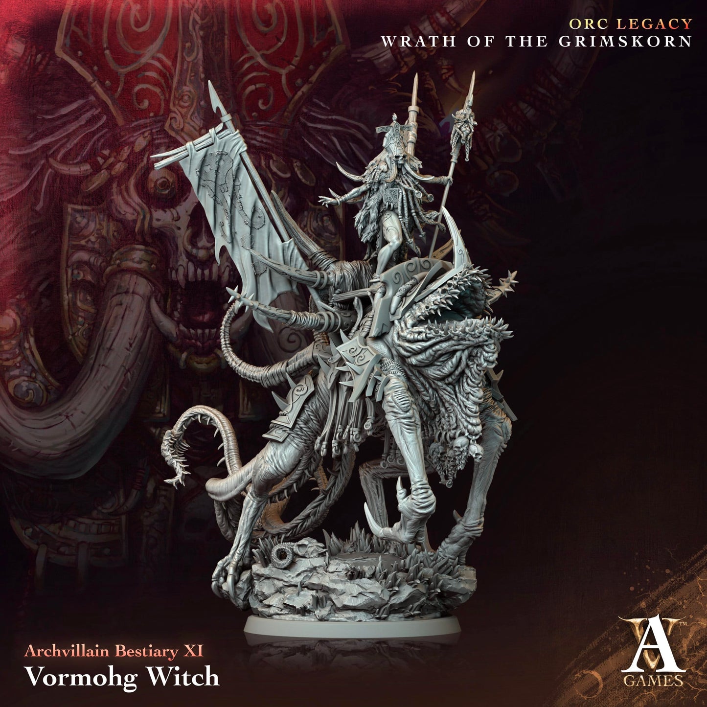 3D Printed Archvillain Games Vormohg Witch Archvillain Bestiary Vol XI 28 32mm D&D - 3D Printing Boss 