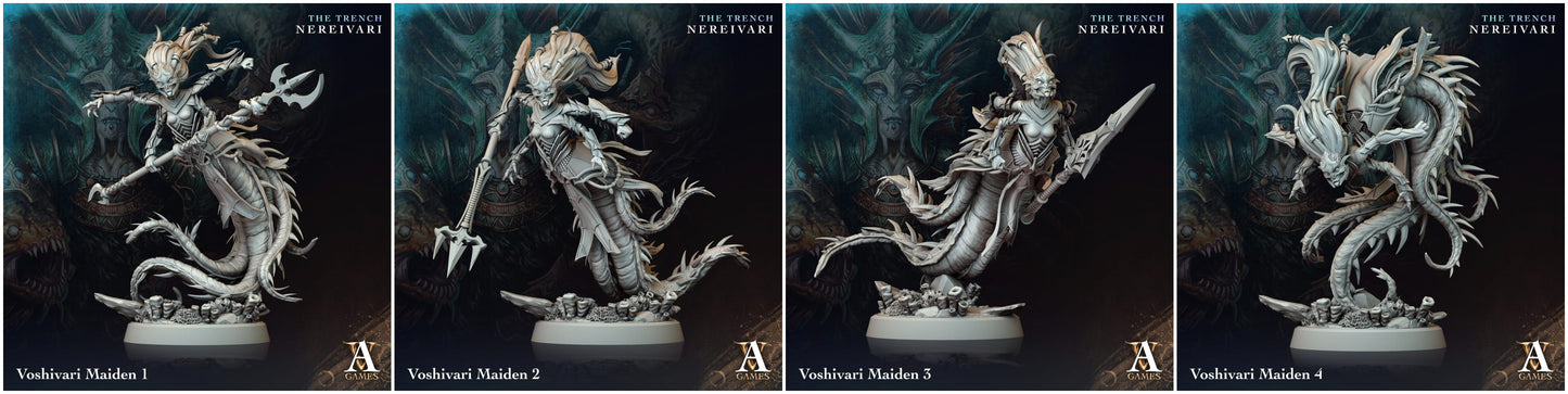 3D Printed Archvillain Games Voshivari Maiden The Trench Nereivari Archvillain Society Vol XXXV 28 32mm D&D - 3D Printing Boss 
