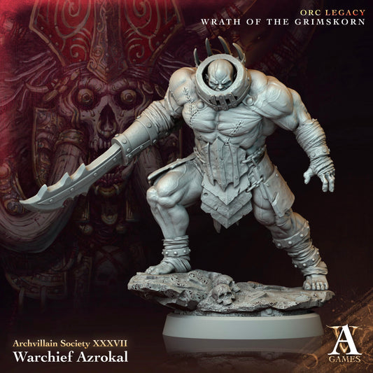 3D Printed Archvillain Games Warchief Azrokal Archvillain Society Vol XXXVII 28 32mm D&D - 3D Printing Boss 