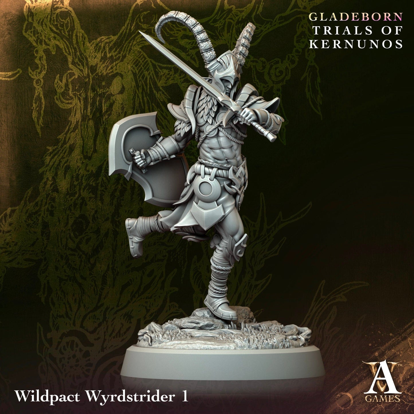 3D Printed Archvillain Games Wildpact Wyrdstrider Gladeborn - Trials of Kernunos 28 32mm D&D - 3D Printing Boss 