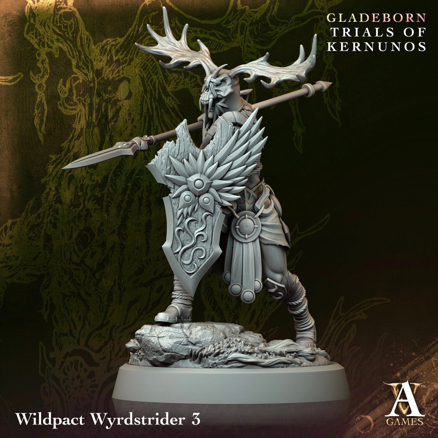3D Printed Archvillain Games Wildpact Wyrdstrider Gladeborn - Trials of Kernunos 28 32mm D&D - 3D Printing Boss 