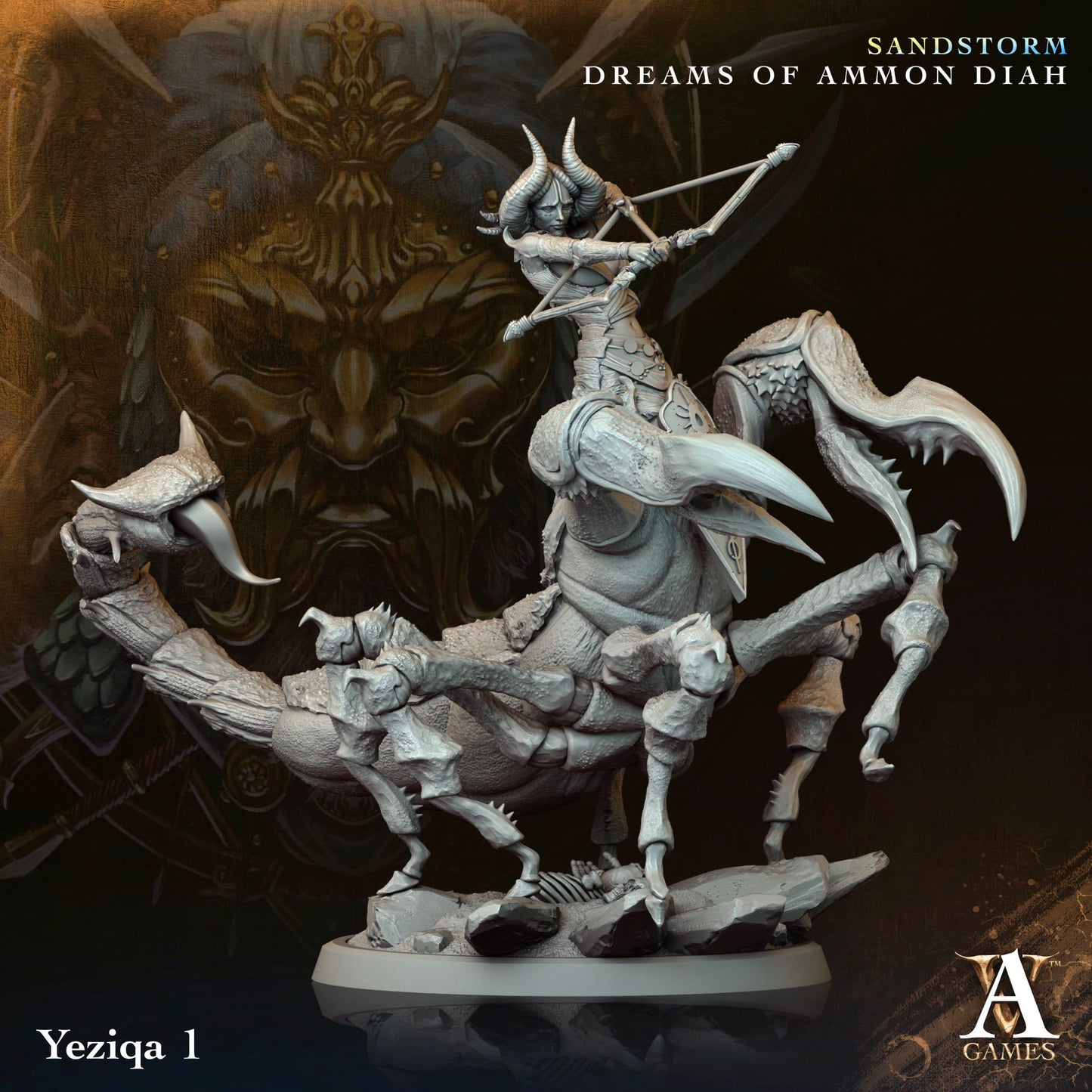 3D Printed Archvillain Games Yeziqa Sandstorm Dreams of Ammon Diah 28 32mm D&D - 3D Printing Boss 