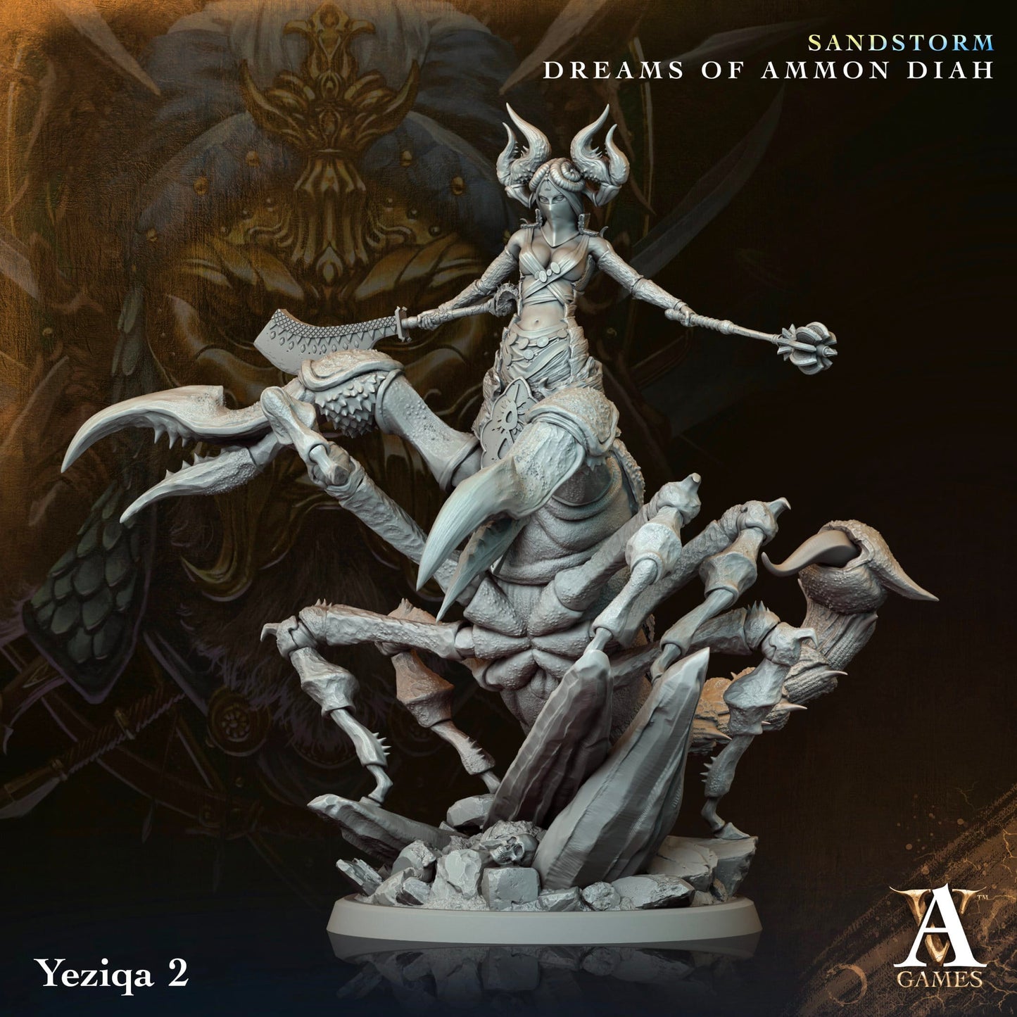 3D Printed Archvillain Games Yeziqa Sandstorm Dreams of Ammon Diah 28 32mm D&D - 3D Printing Boss 