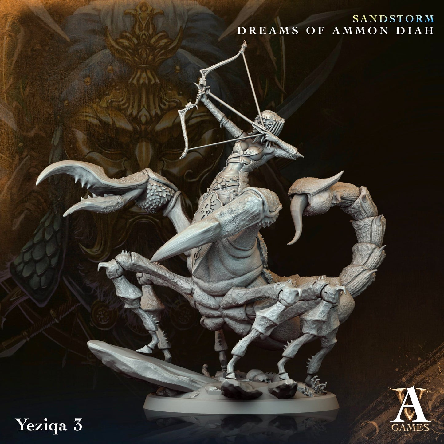 3D Printed Archvillain Games Yeziqa Sandstorm Dreams of Ammon Diah 28 32mm D&D - 3D Printing Boss 