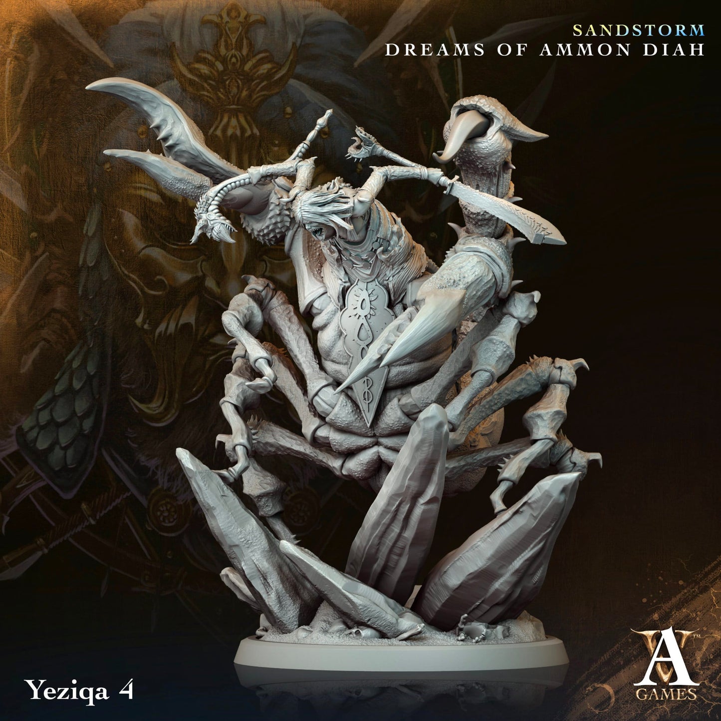 3D Printed Archvillain Games Yeziqa Sandstorm Dreams of Ammon Diah 28 32mm D&D - 3D Printing Boss 