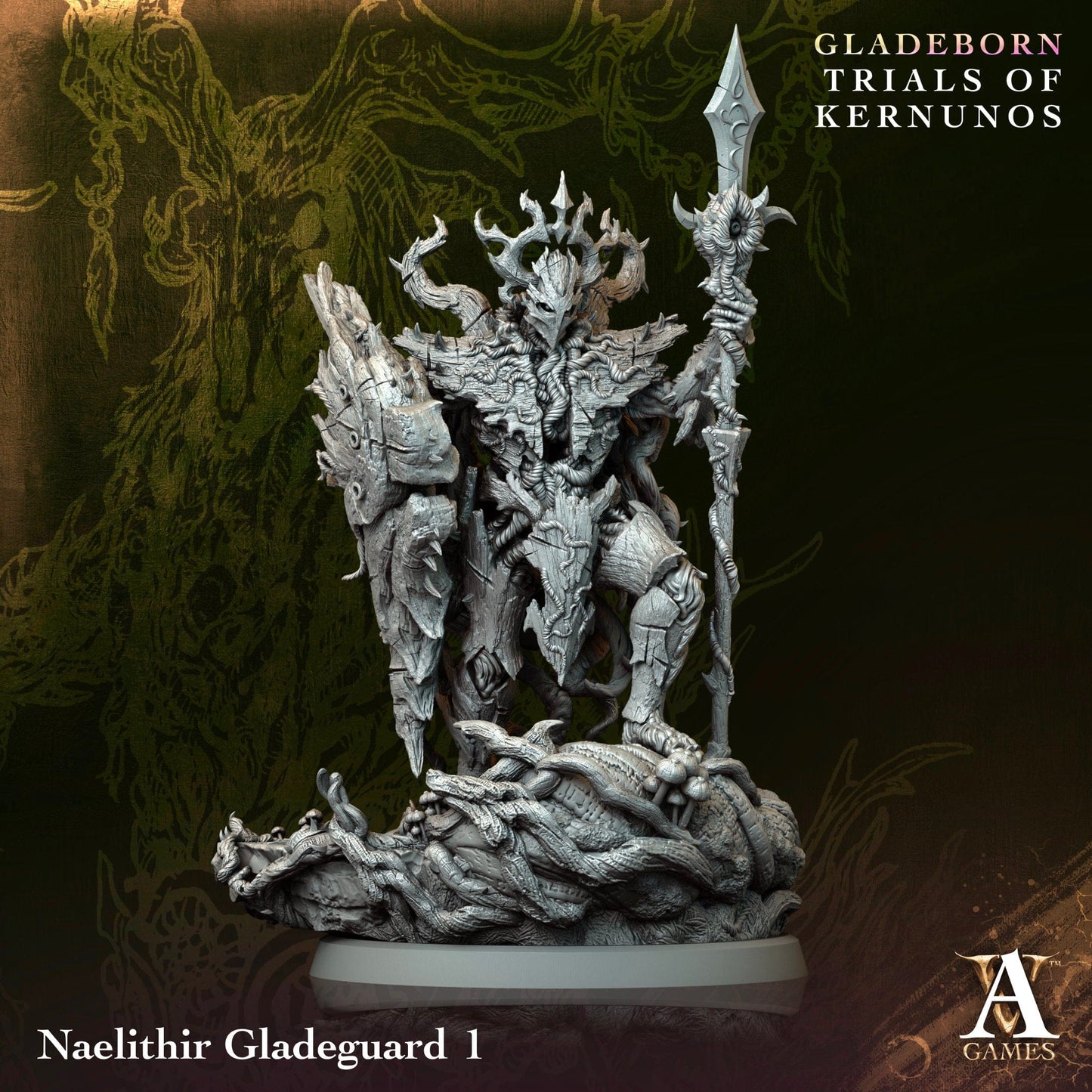 3D Printed Archvillain Naelithir Gladeguard Gladeborn - Trials of Kernunos 28 32mm D&D - 3D Printing Boss 