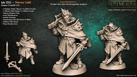 3D Printed Artisan Guild Aaron Blacksparrow Thieves Guild 28mm 32mm - 3D Printing Boss 