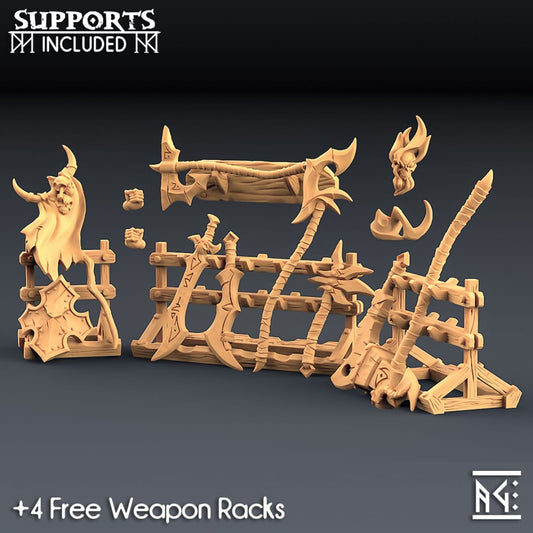 3D Printed Artisan Guild Abyss Demon Weapons Rack Abyss Demons Set 28mm 32mm - 3D Printing Boss 