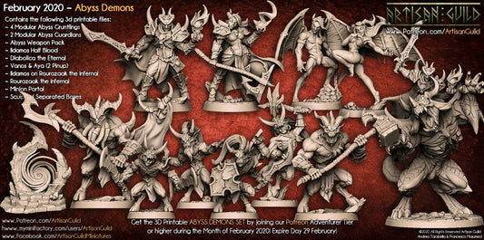 3D Printed Artisan Guild Abyss Demon Weapons Rack Abyss Demons Set 28mm 32mm - 3D Printing Boss 