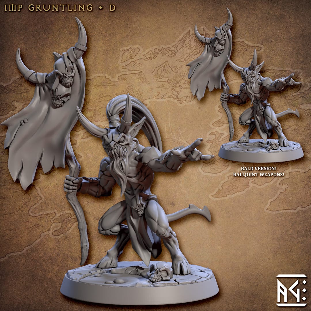 3D Printed Artisan Guild Abyss Imp Gruntiling Abyss Demons Set 28mm 32mm - 3D Printing Boss 