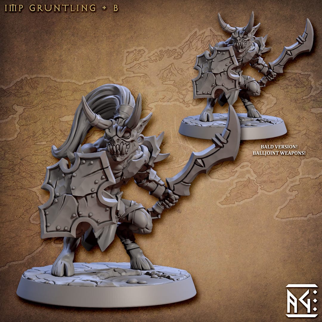 3D Printed Artisan Guild Abyss Imp Gruntiling Abyss Demons Set 28mm 32mm - 3D Printing Boss 
