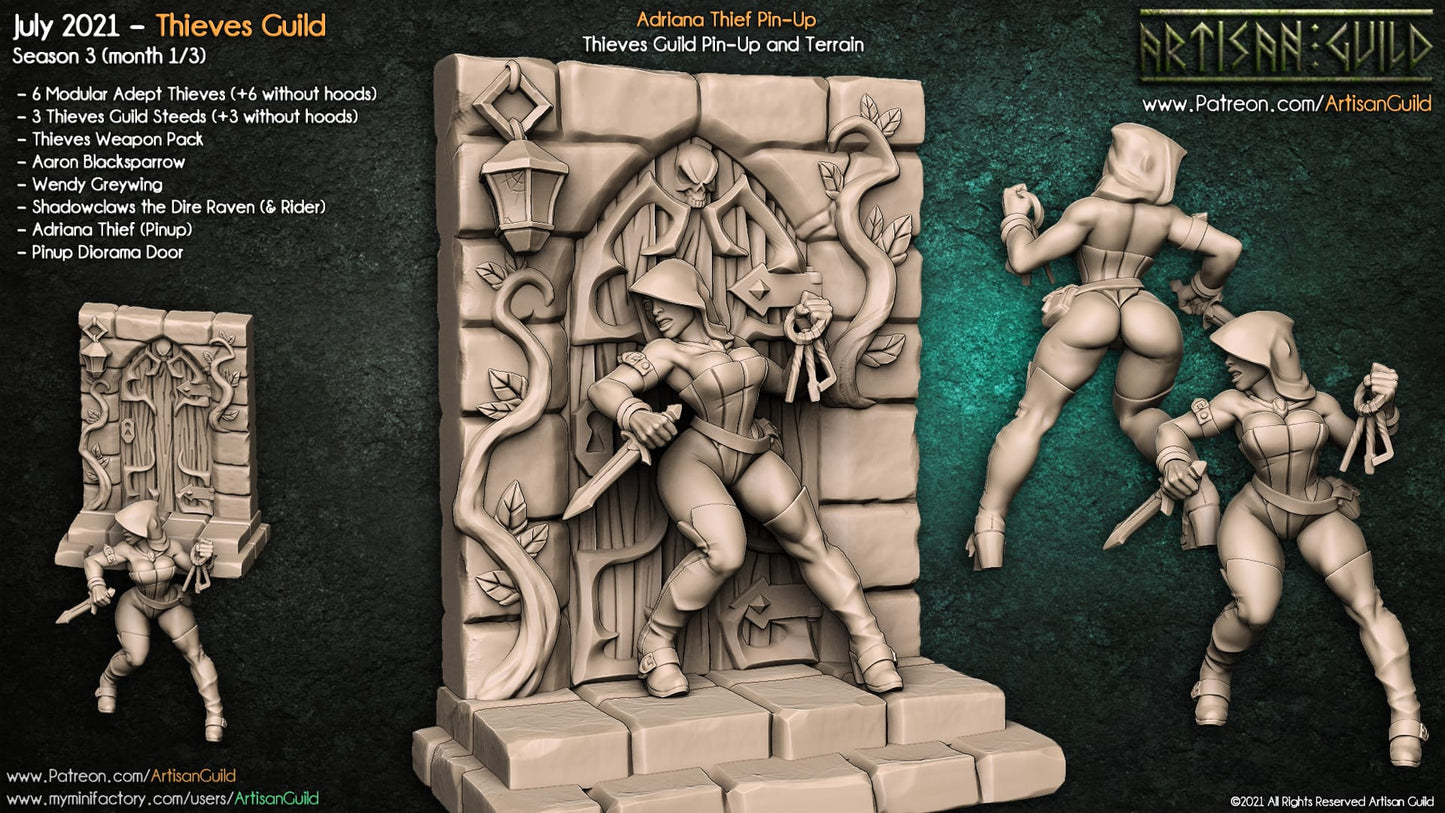 3D Printed Artisan Guild Adriana Thief Pinup Thieves Guild 28mm 32mm - 3D Printing Boss 
