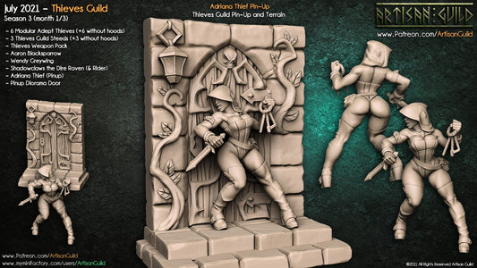 3D Printed Artisan Guild Adriana Thief Pinup Thieves Guild 28mm 32mm - 3D Printing Boss 