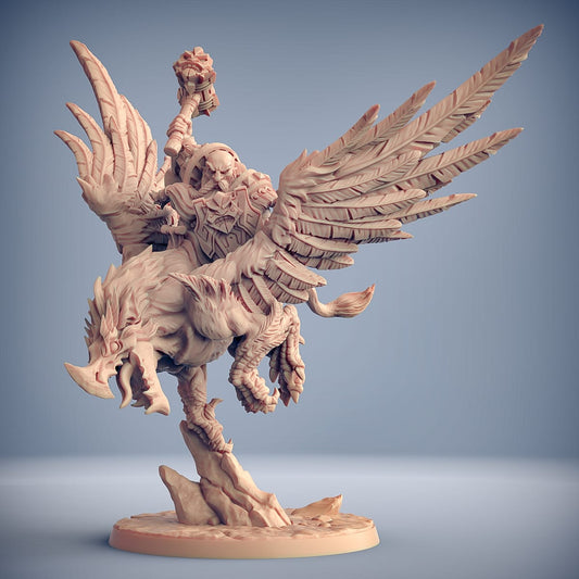 3D Printed Artisan Guild Alvar on Thunderbeak (Gryphon) Dwarven Defenders Set 28mm 32mm - 3D Printing Boss 