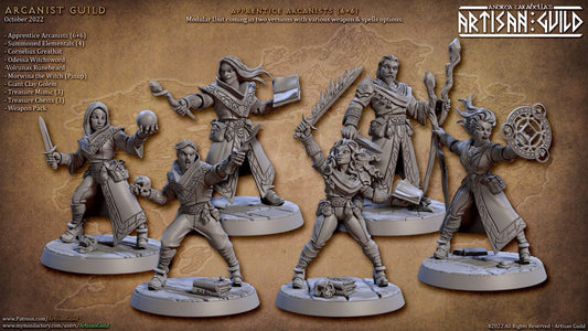 3D Printed Artisan Guild Apprentice Arcanist Set Arcanists Guild 28mm 32mm - 3D Printing Boss 