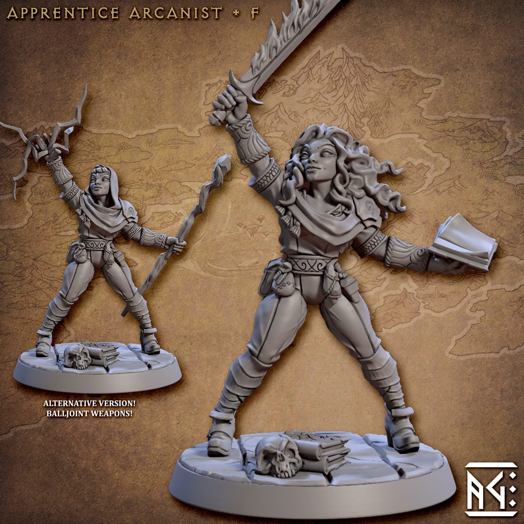 3D Printed Artisan Guild Apprentice Arcanist Set Arcanists Guild 28mm 32mm - 3D Printing Boss 