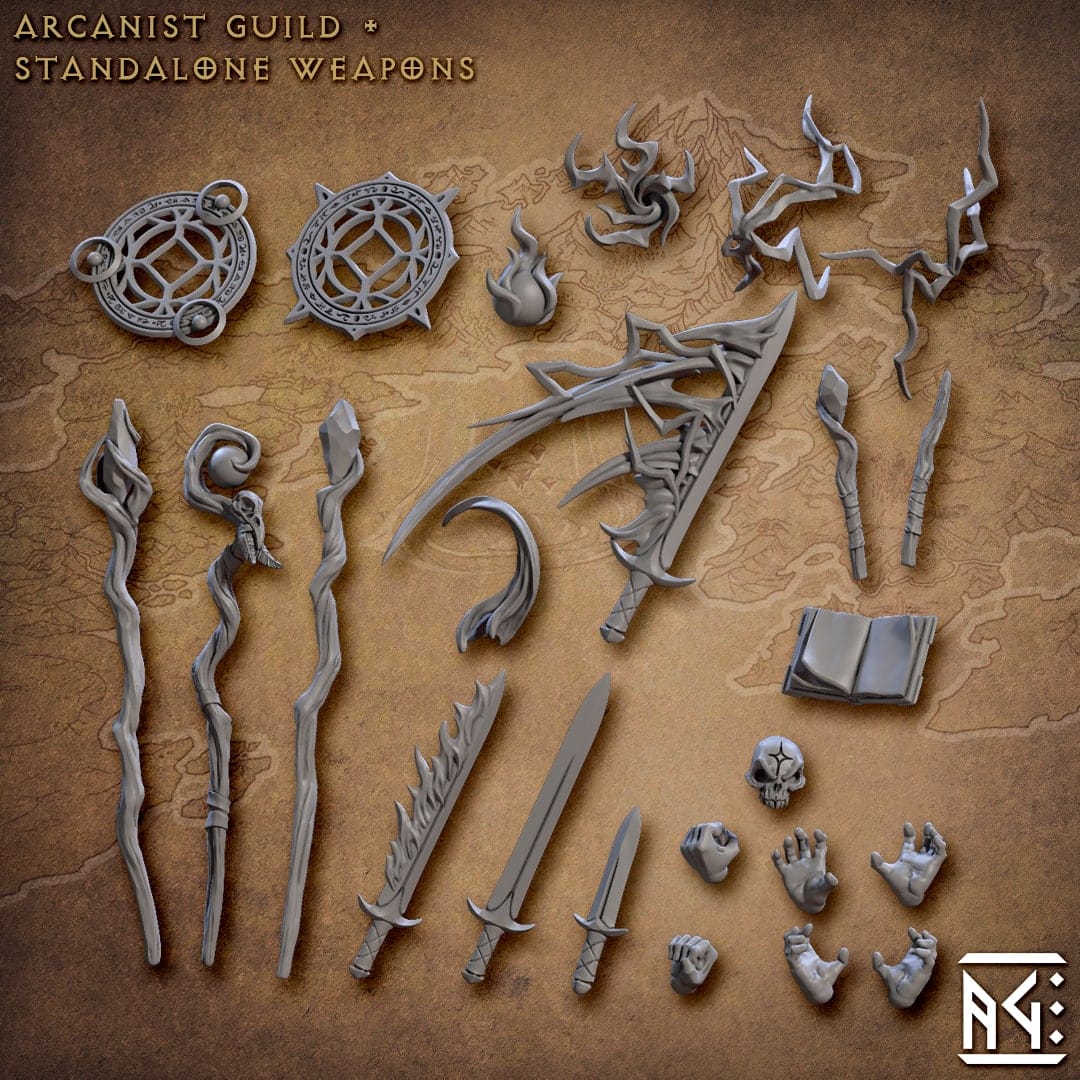 3D Printed Artisan Guild Arcanist Guild Weapons Rack Arcanists Guild 28mm 32mm - 3D Printing Boss 