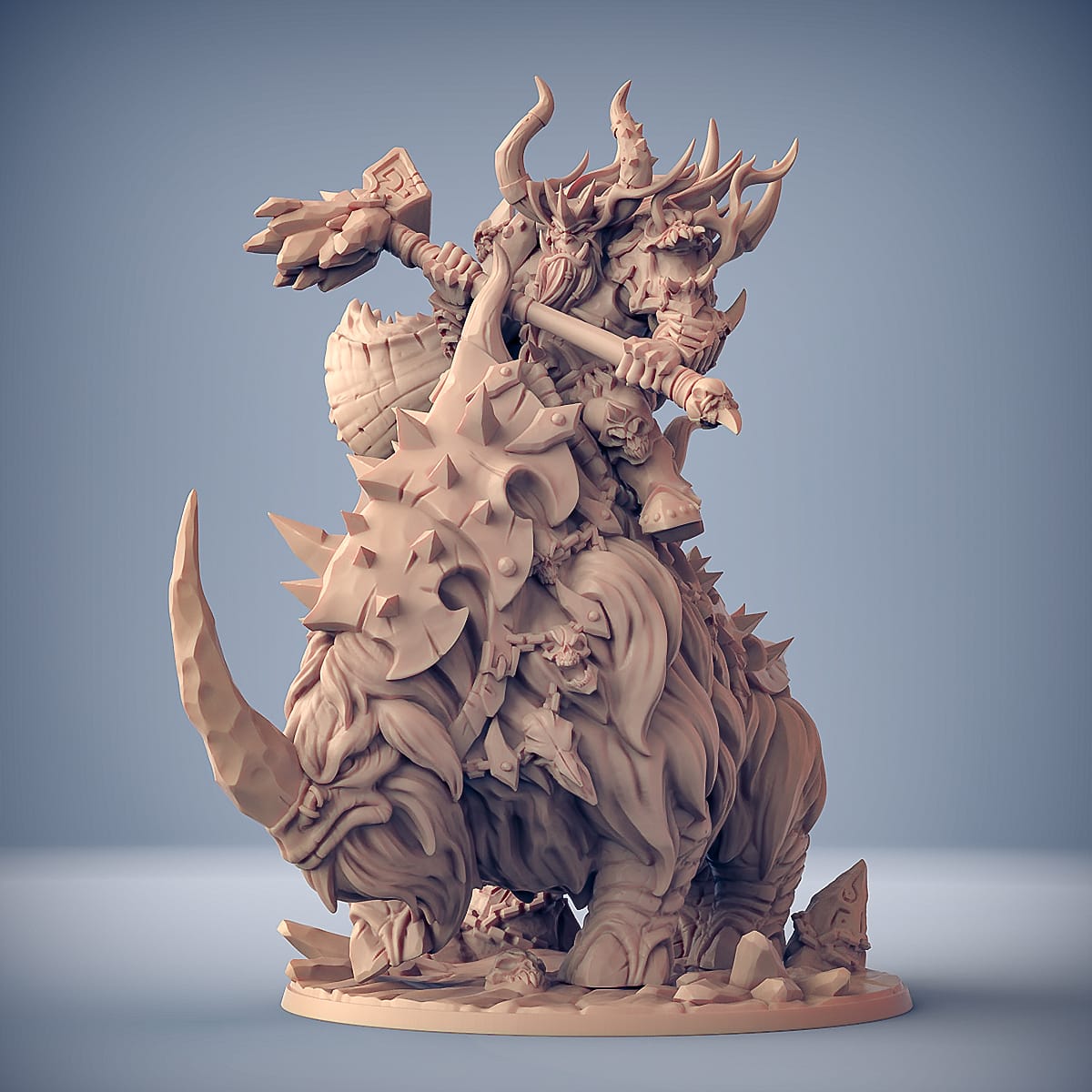 3D Printed Artisan Guild Armored Frosthorn Frostmetal Clan 28mm 32mm - 3D Printing Boss 