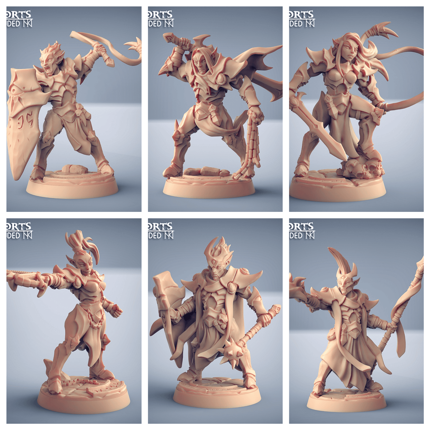 3D Printed Artisan Guild Ashen Inquisitor Set Ashen Alfar Inquisitors 28mm 32mm - 3D Printing Boss 