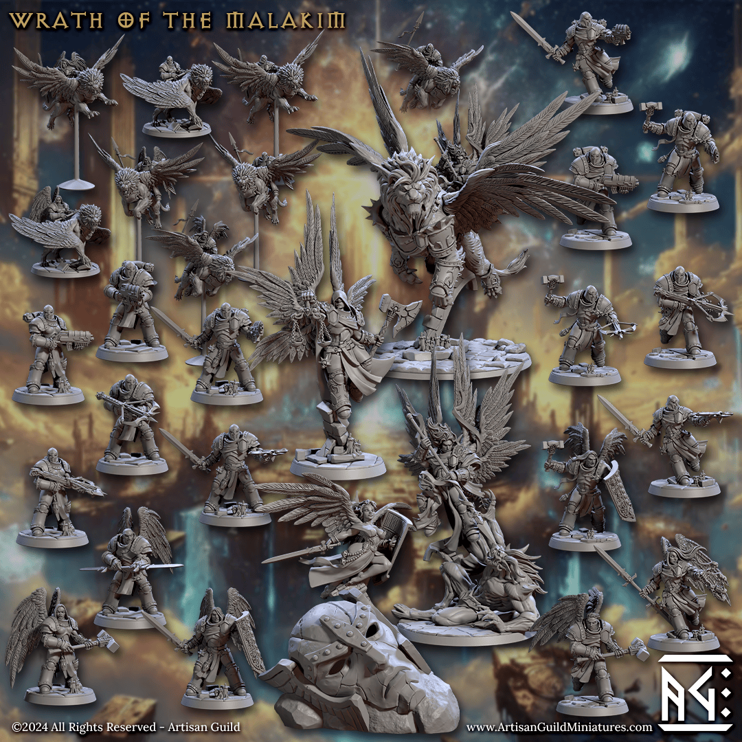 3D Printed Artisan Guild Azarel - Protector of the Aetherium Wrath of the Malakim Set 28mm 32mm - 3D Printing Boss 