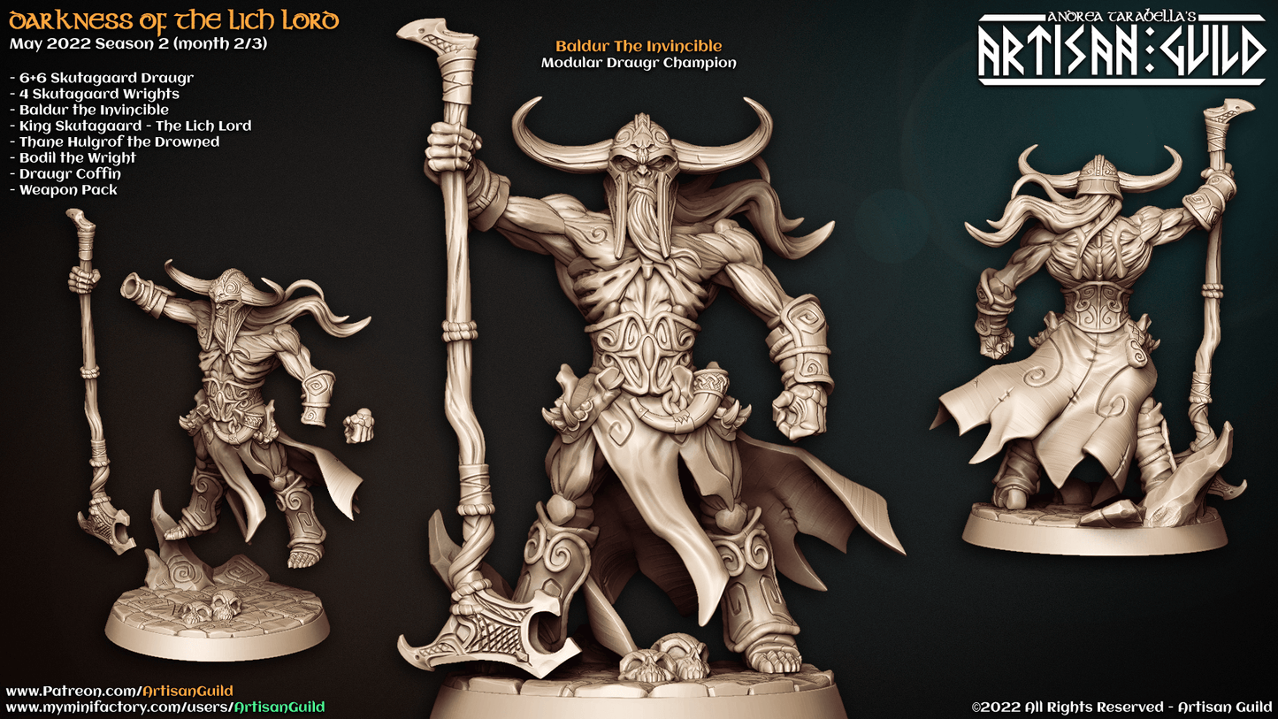 3D Printed Artisan Guild Baldur the Invincible Darkness of the Lich Lord 28mm 32mm - 3D Printing Boss 