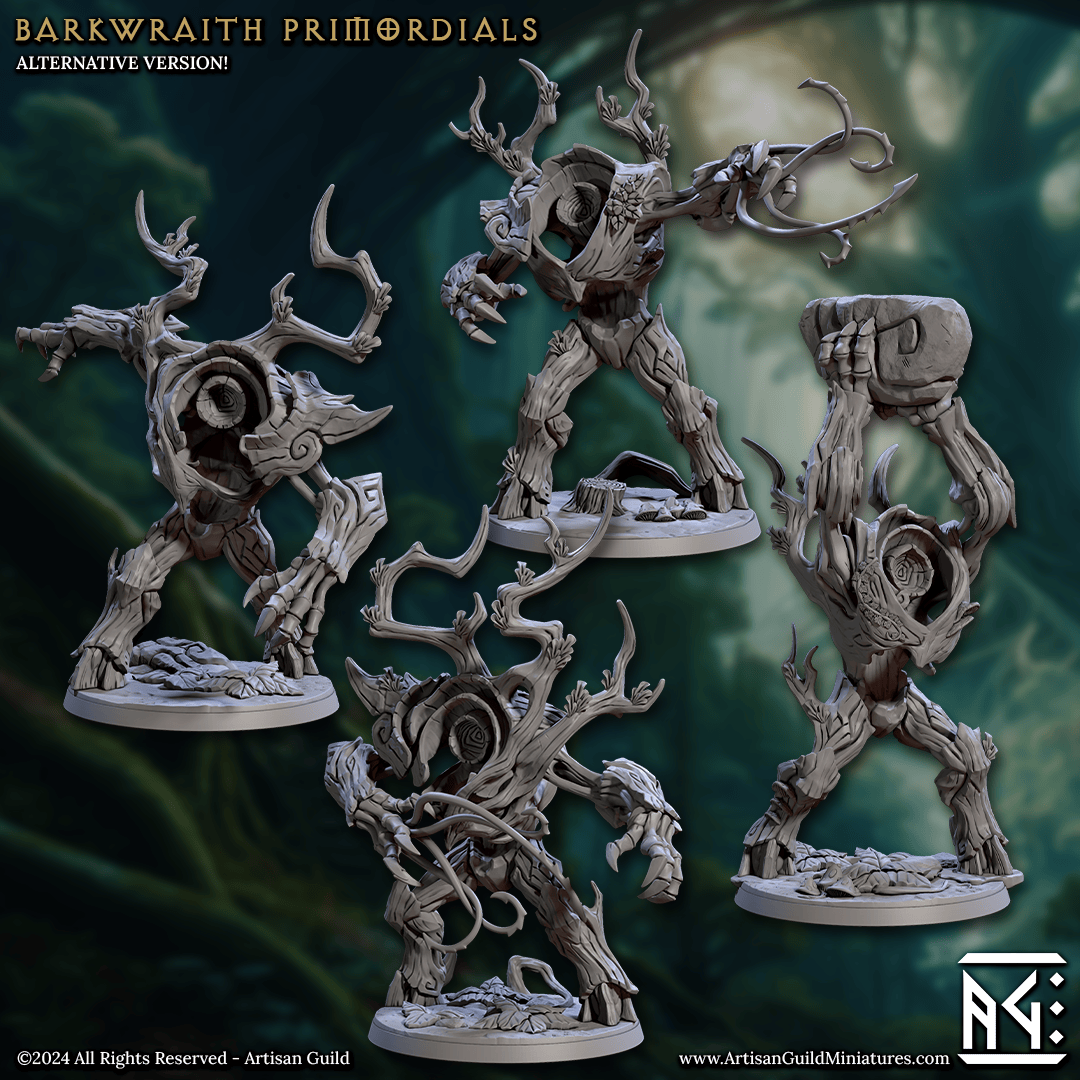 3D Printed Artisan Guild Barkwraith Primordials Barkwraith Spriggans Set 28mm 32mm - 3D Printing Boss 
