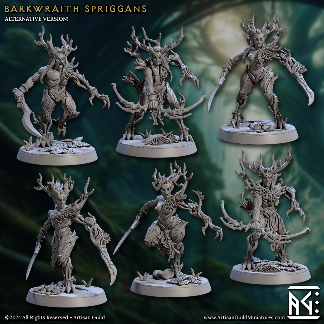 3D Printed Artisan Guild Barkwraith Spriggans Barkwraith Spriggans Set 28mm 32mm - 3D Printing Boss 