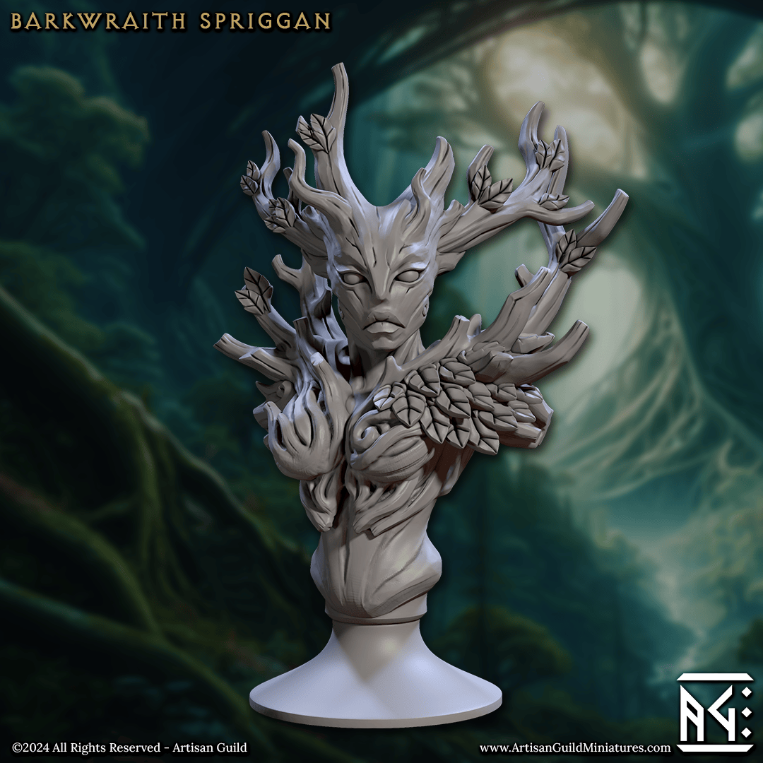 3D Printed Artisan Guild Barkwraith Spriggans Busts 28mm 32mm - 3D Printing Boss 