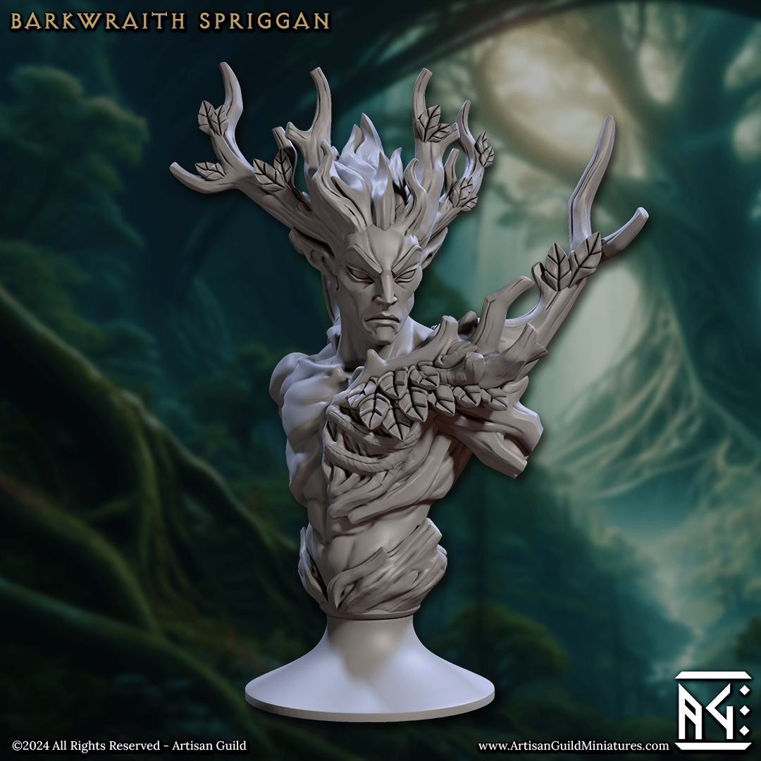 3D Printed Artisan Guild Barkwraith Spriggans Busts 28mm 32mm - 3D Printing Boss 
