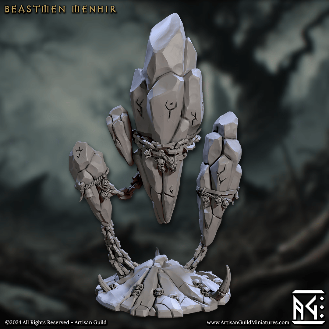 3D Printed Artisan Guild Beastmen Menhir Rise of the Beastmen Set 28mm 32mm - 3D Printing Boss 