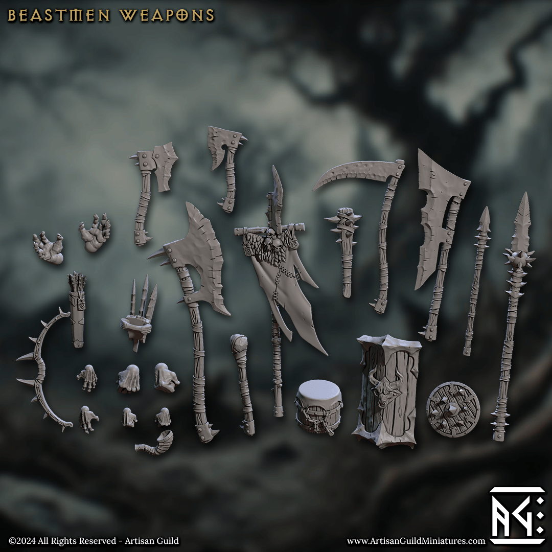 3D Printed Artisan Guild Beastmen Standalone Weapons Hands Rise of the ...