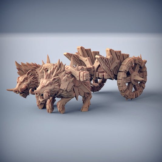 3D Printed Artisan Guild Blackrazor Chariot Blackrazor Hobgoblins 28mm 32mm - 3D Printing Boss 