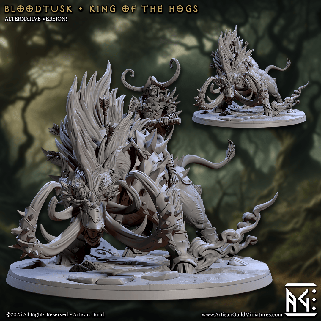 3D Printed Artisan Guild Bloodtusk King of the Hogs Faldorn Hobgoblin Set 28mm 32mm - 3D Printing Boss 