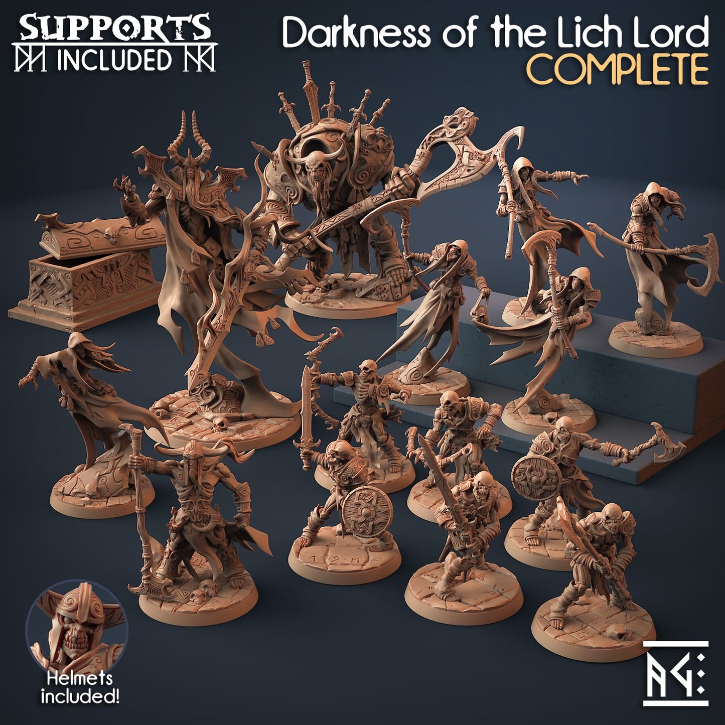 3D Printed Artisan Guild Bodil the Wright Darkness of the Lich Lord 28mm 32mm - 3D Printing Boss 