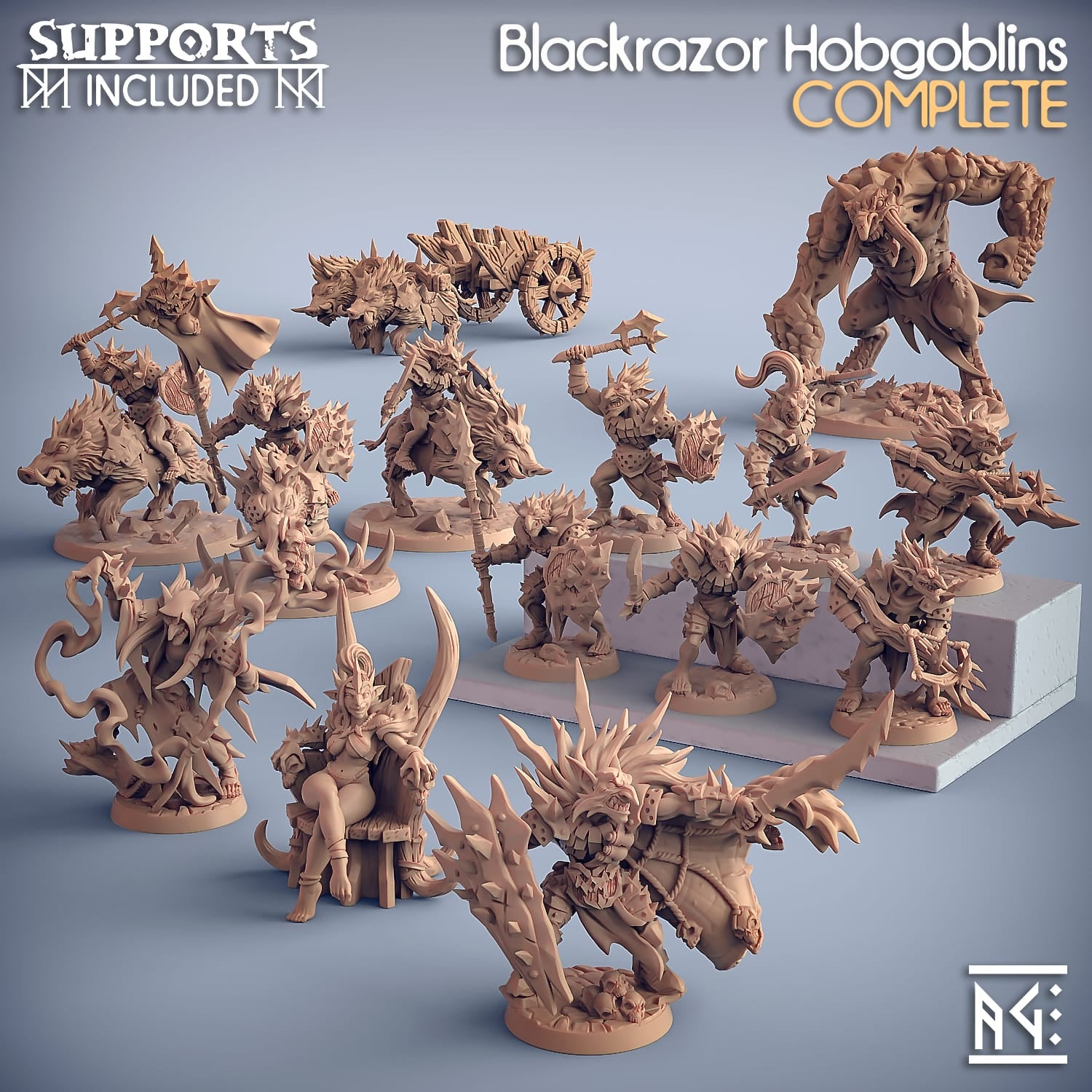 3D Printed Artisan Guild Bogtraz Murkytongue Blackrazor Hobgoblins 28mm 32mm - 3D Printing Boss 