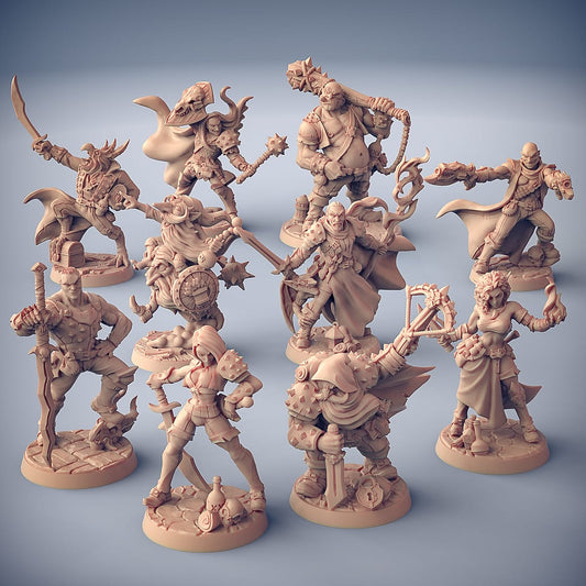 3D Printed Artisan Guild Brent of Goobertown Troubles in Taverns 10 Heroes Set Welcome Box 28mm 32mm - 3D Printing Boss