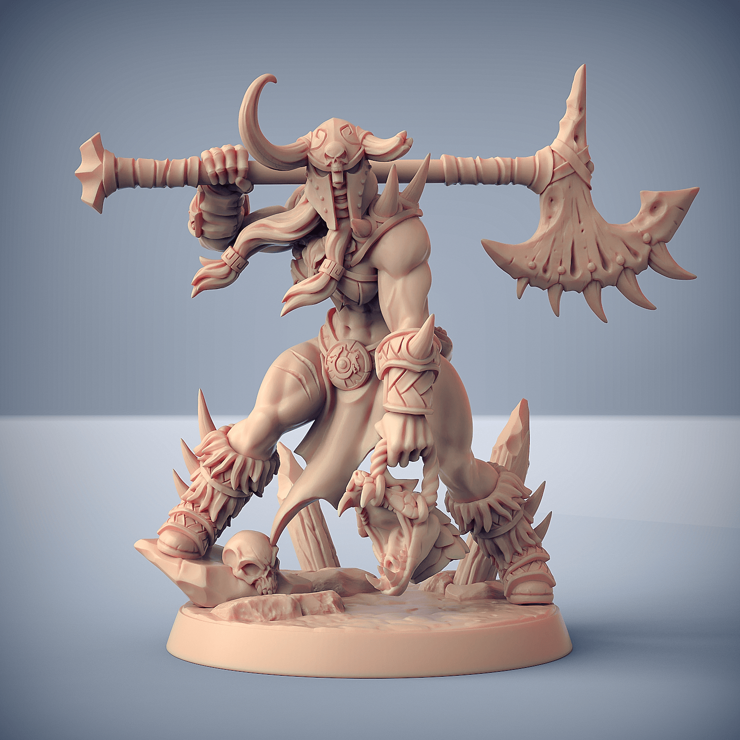 3D Printed Artisan Guild Brunilde Snakeslayer Dragonpeak Barbarians 28mm 32mm - 3D Printing Boss 