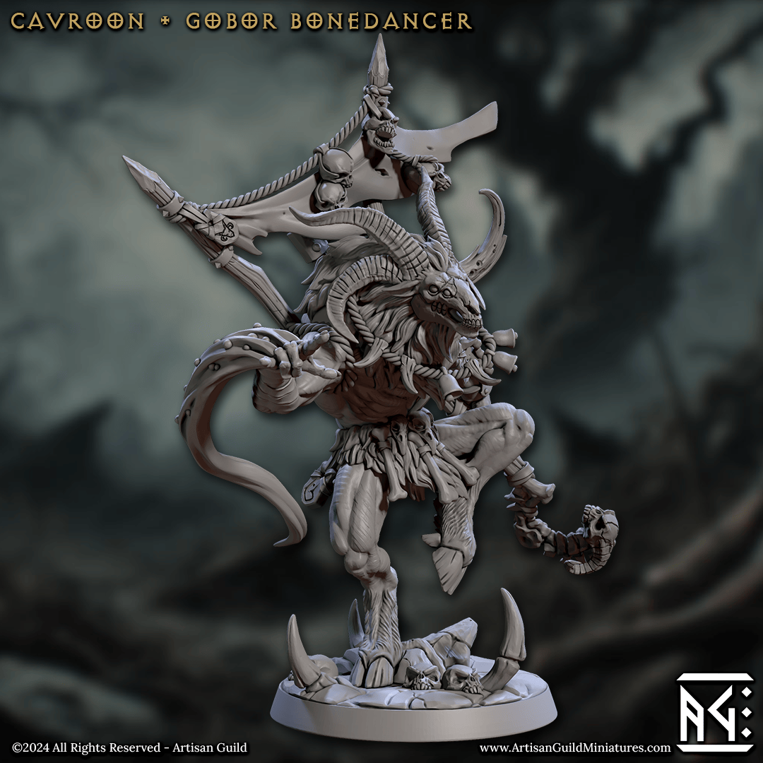 3D Printed Artisan Guild Cavroon Gobor Bonedancer Rise of the Beastmen Set 28mm 32mm - 3D Printing Boss 