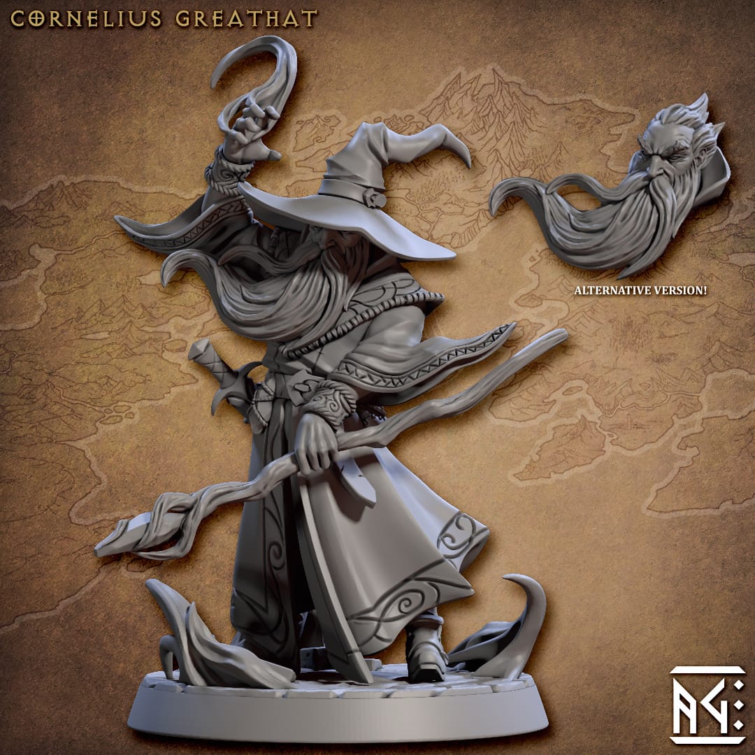 3D Printed Artisan Guild Cornelius Greathat Arcanists Guild 28mm 32mm - 3D Printing Boss 