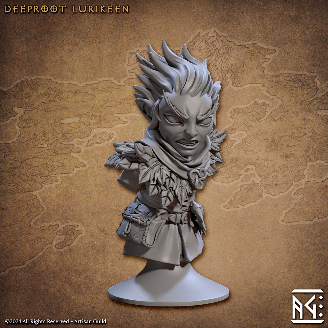 3D Printed Artisan Guild Deeproot Lurikeen Busts 28mm 32mm - 3D Printing Boss 