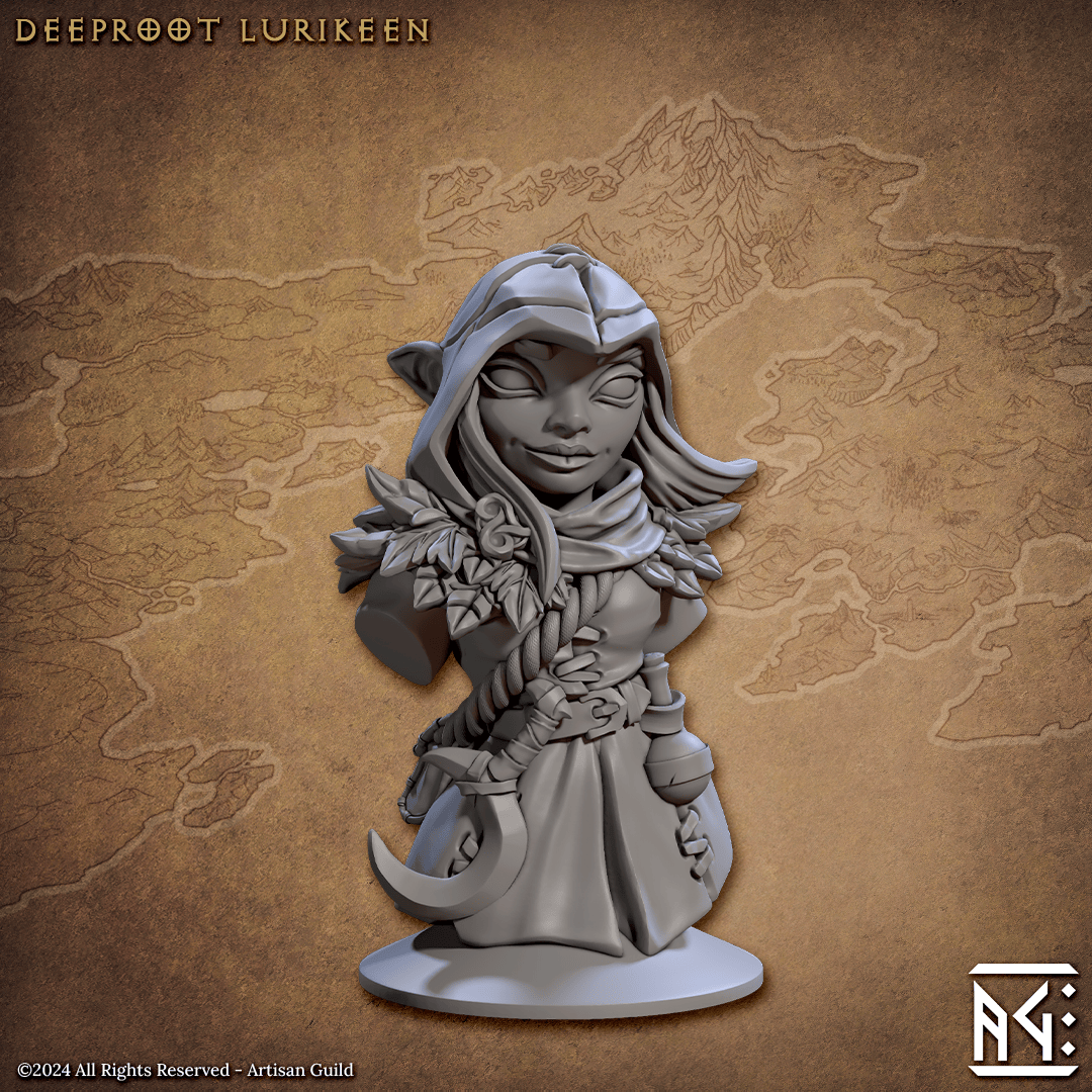 3D Printed Artisan Guild Deeproot Lurikeen Busts 28mm 32mm - 3D Printing Boss 