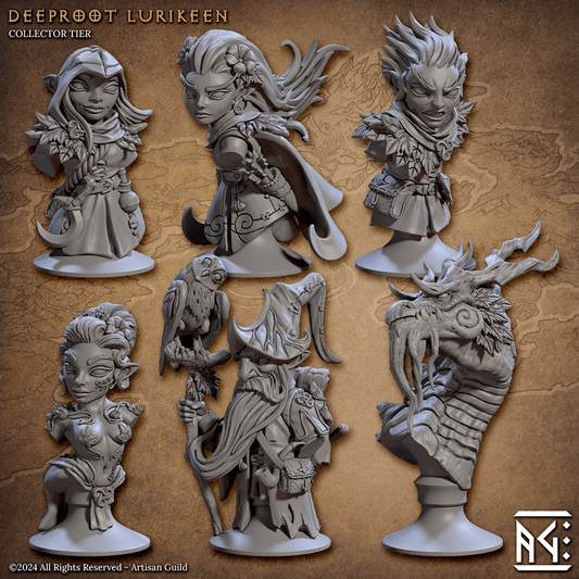3D Printed Artisan Guild Deeproot Lurikeen Busts 28mm 32mm - 3D Printing Boss 