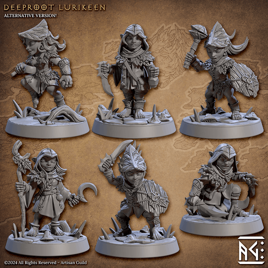 3D Printed Artisan Guild Deeproot Lurikeens Deeproot Lurikeen Set 28mm 32mm - 3D Printing Boss 